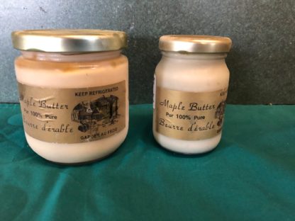 A 250ml and 500ml jar of maple butter.